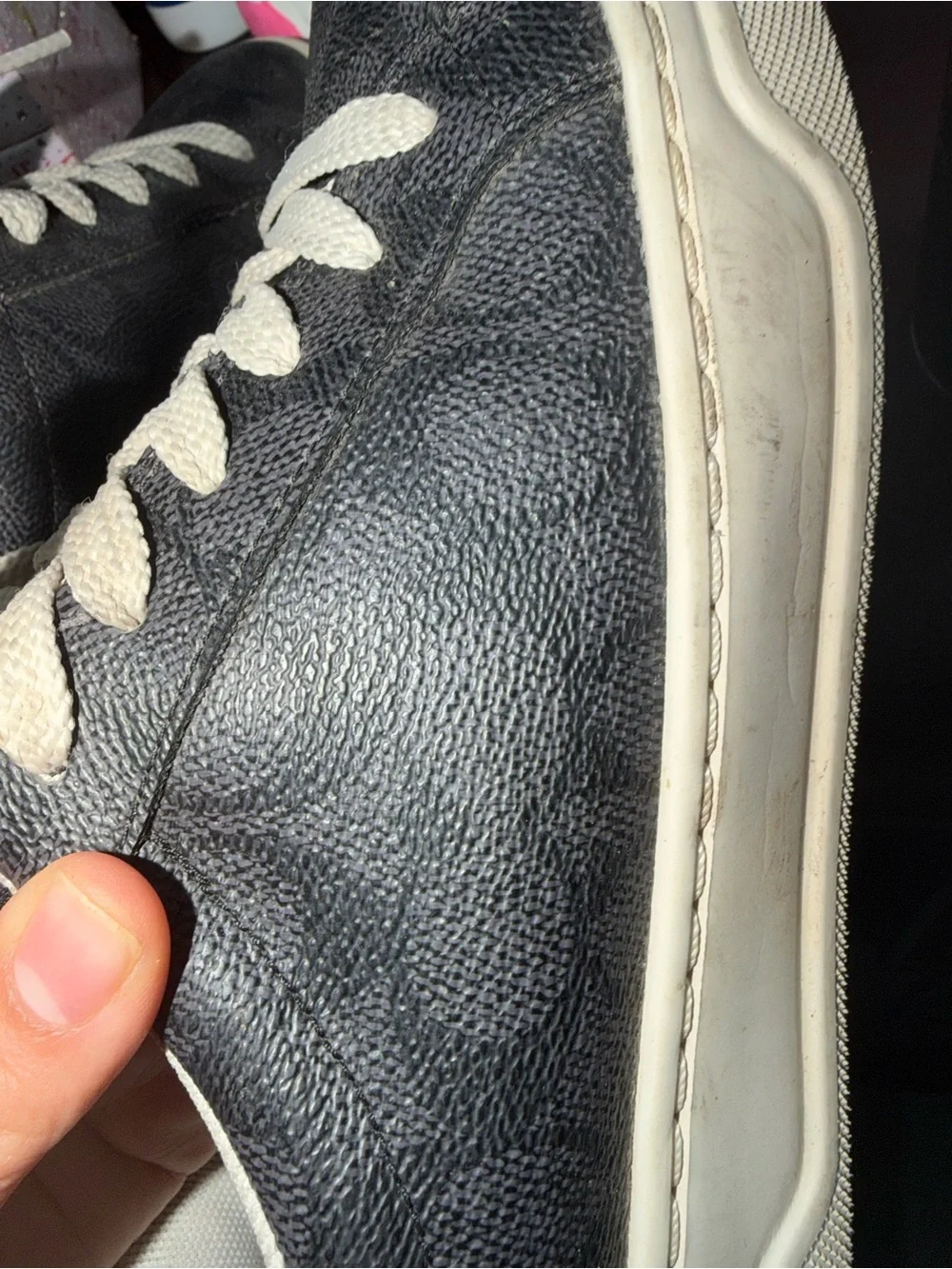 Coach Black Leather Low-Top Sneakers with Cream Soles and Laces